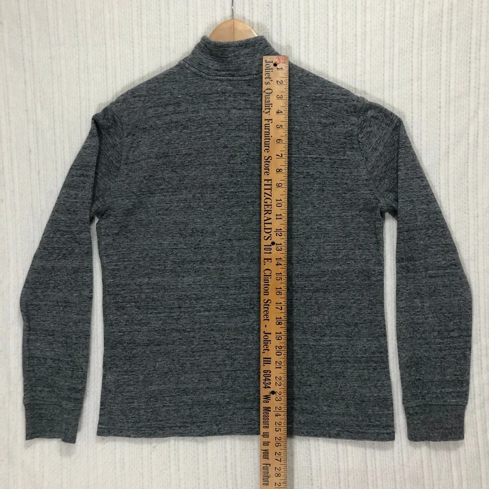 J. Crew Knit Goods‎ Quarter Zip Pullover Heather Gray Cotton Blend M